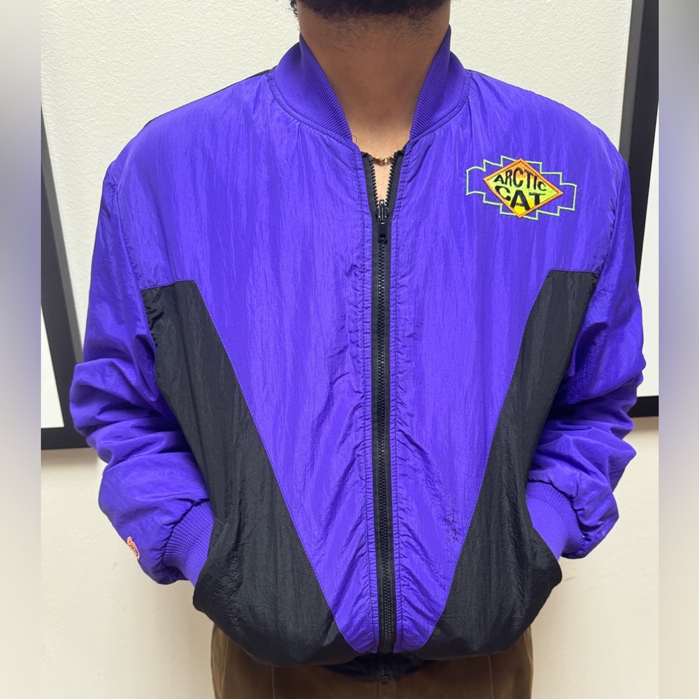 Retro 1980s Arctic Cat Bomber – Purple/Black Aztec Detail L